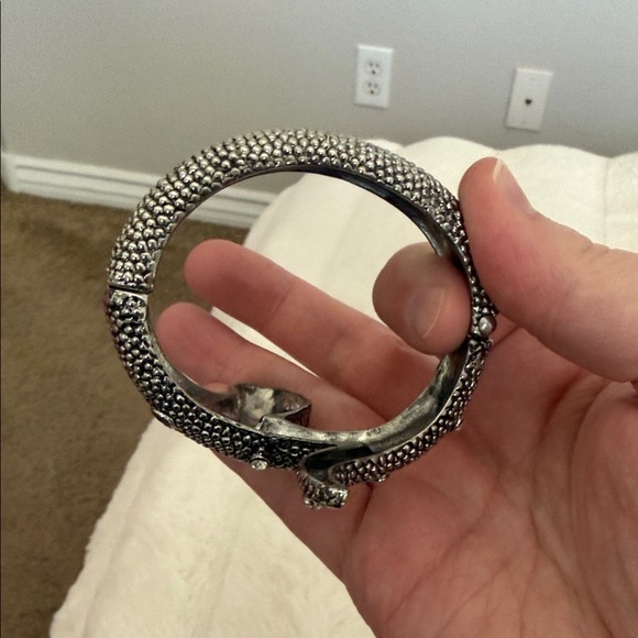 Silver Snake Bracelet with Rhinestones - Picture 4 of 5